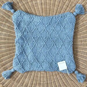 NEW Serena & Lily Fisherman's Knit Pillow Cover (22” SQ)-Coastal Blue